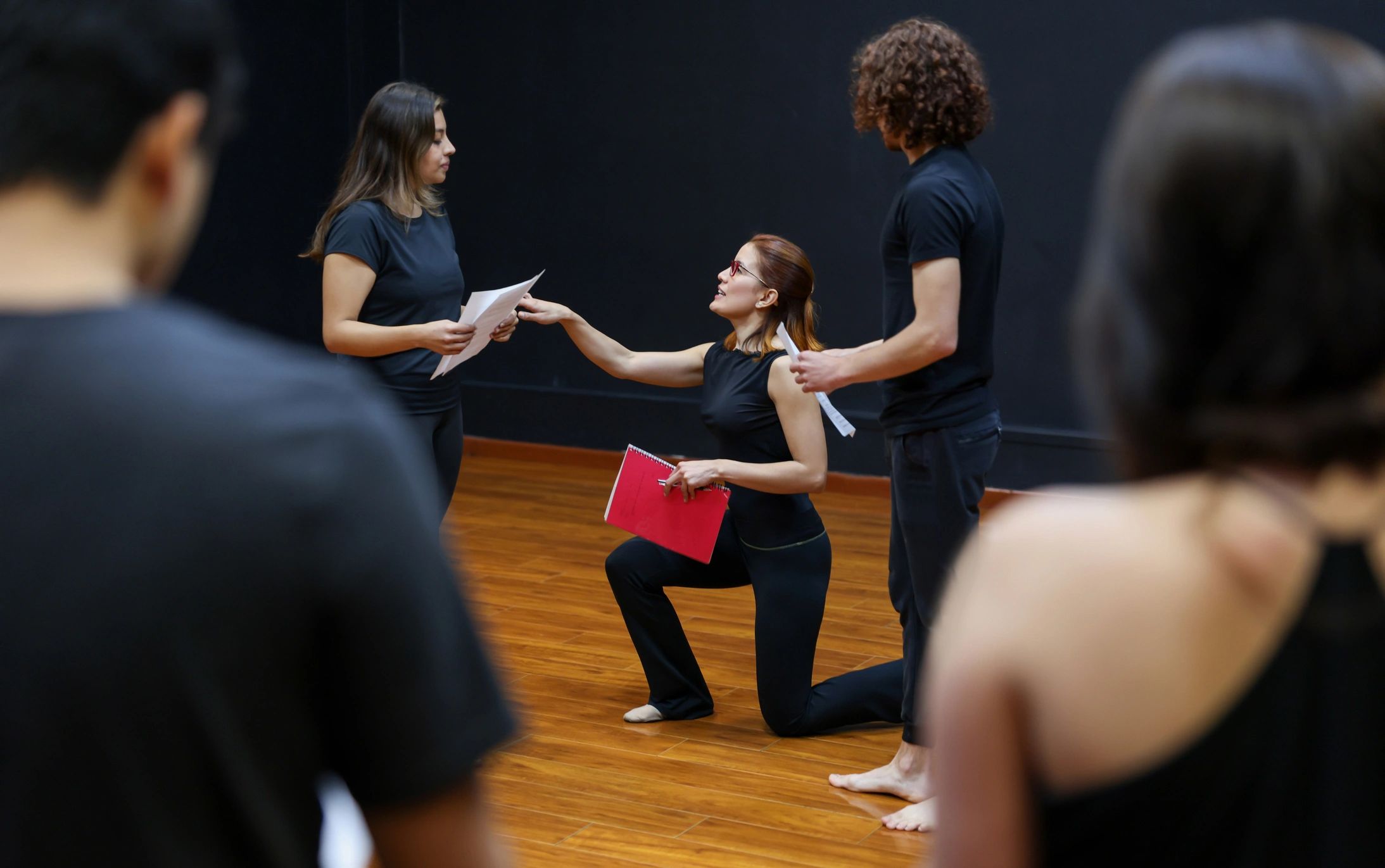 students in theater production